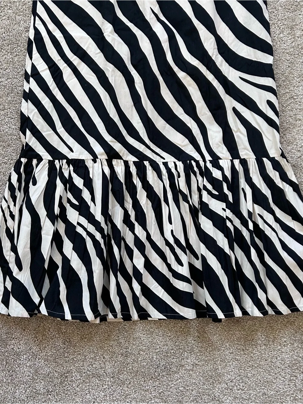 Anthropologie Forever That Girl Zebra Print Ruffle Hem Maxi Skirt NWT Size Small - Picture 6 of 13
